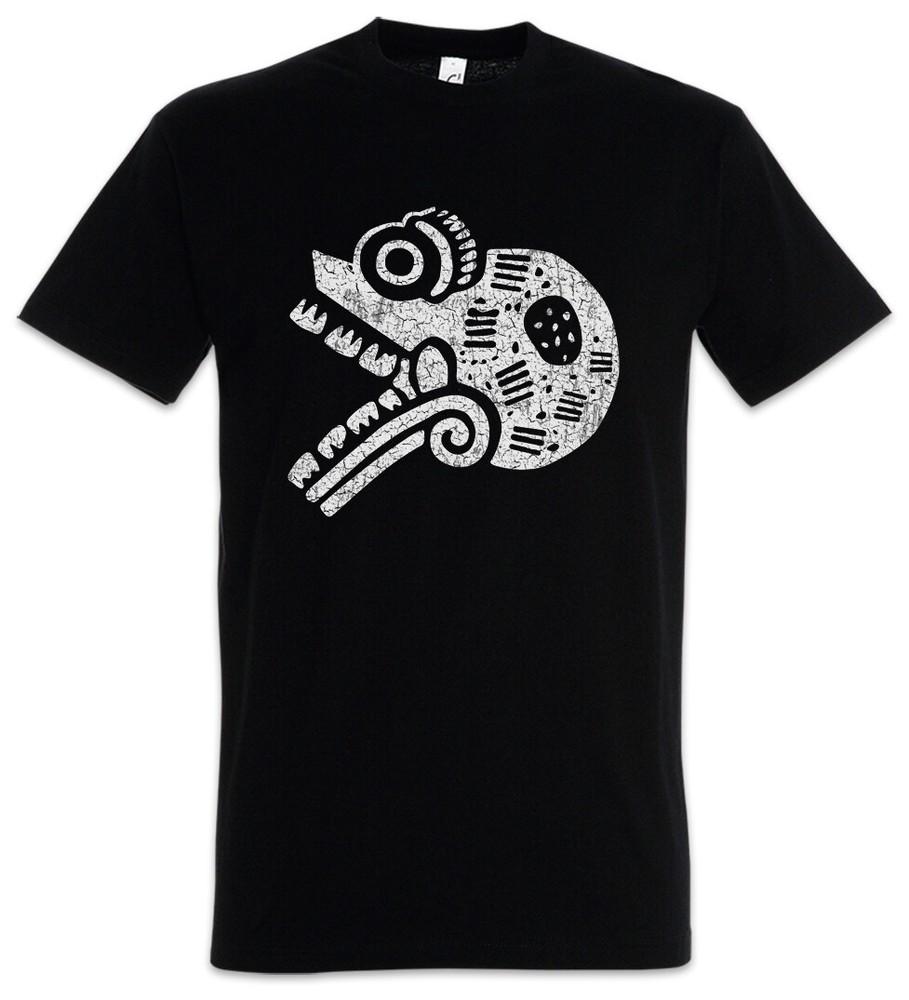 Aztec Skull T-Shirt Aztecs Empire Tattoo American Indians Tribe Symbol Sign