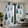 2ks sada HD Vánoční Borovice Sněhová vločka dekorativní závěs Modrá stuha digitálně potištěný závěs Domácí dekorace styl Zdobený livi