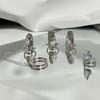4/5Pcs Fingertip Ring Irregular Metal Silver Color Finger Ring Set Women Alloy Finger Cot Chain Nail Ring Party Jewelry