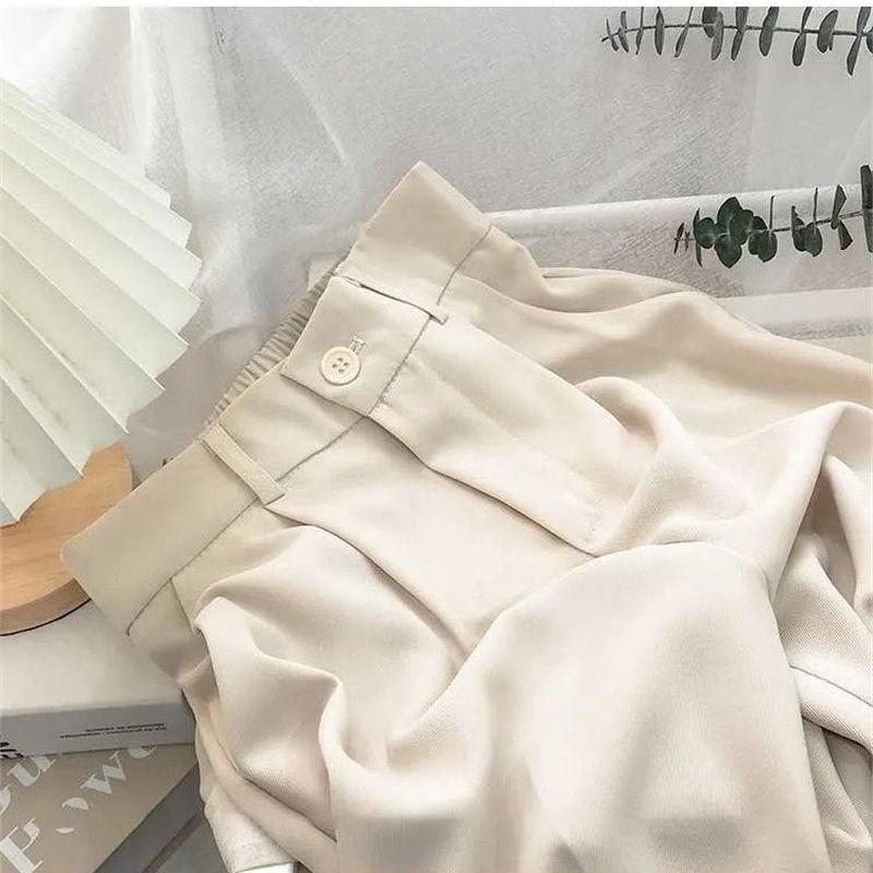 Women's Summer, Spring and Autumn High Waist Loose and Thin New Drape Straight Casual Trousers