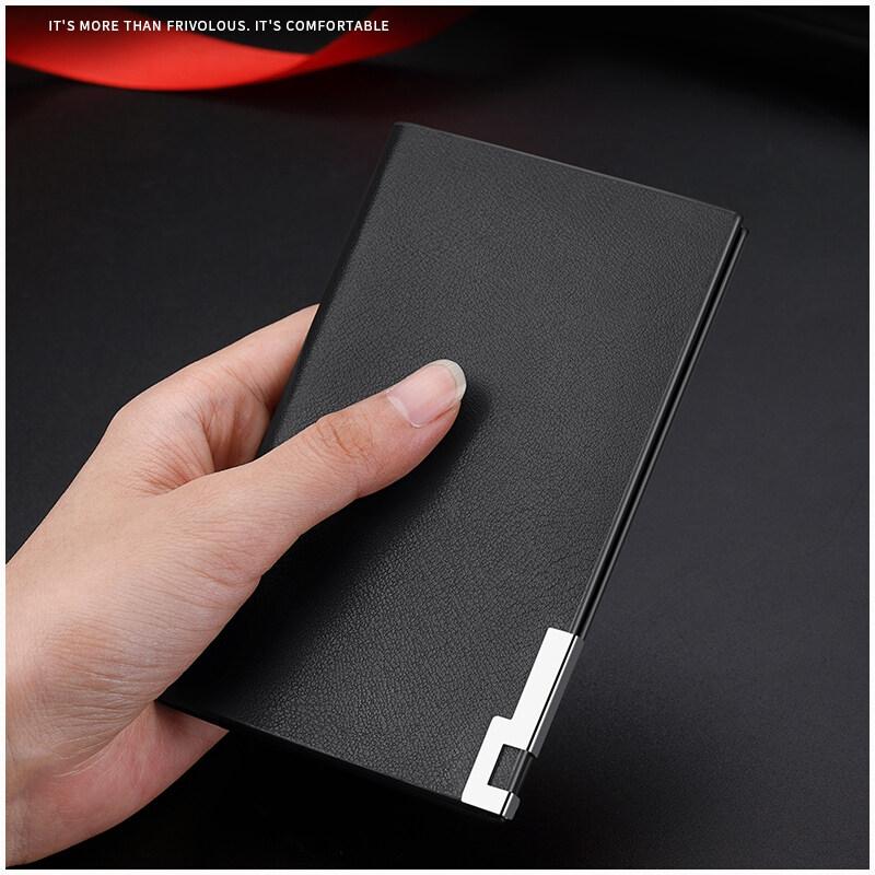 Simplicidade moda cartões de couro real carteiras homens fino titular do cartão de crédito fino id vip titular do cartão terno negócios dos homens acessórios