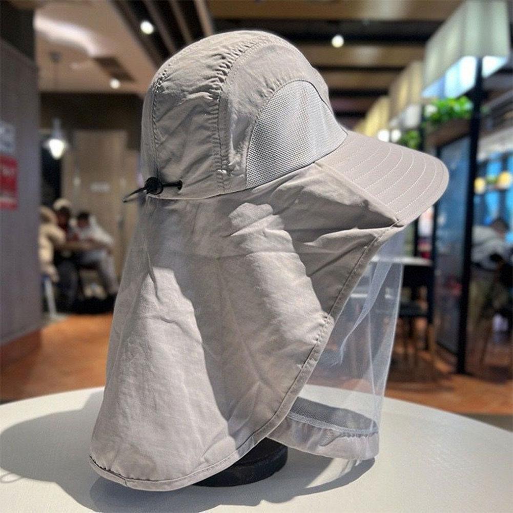 Outdoor Mosquito Head Net Hat Net Mesh Bucket Hat with Neck Flap for Fishing Hiking Camping Climbing