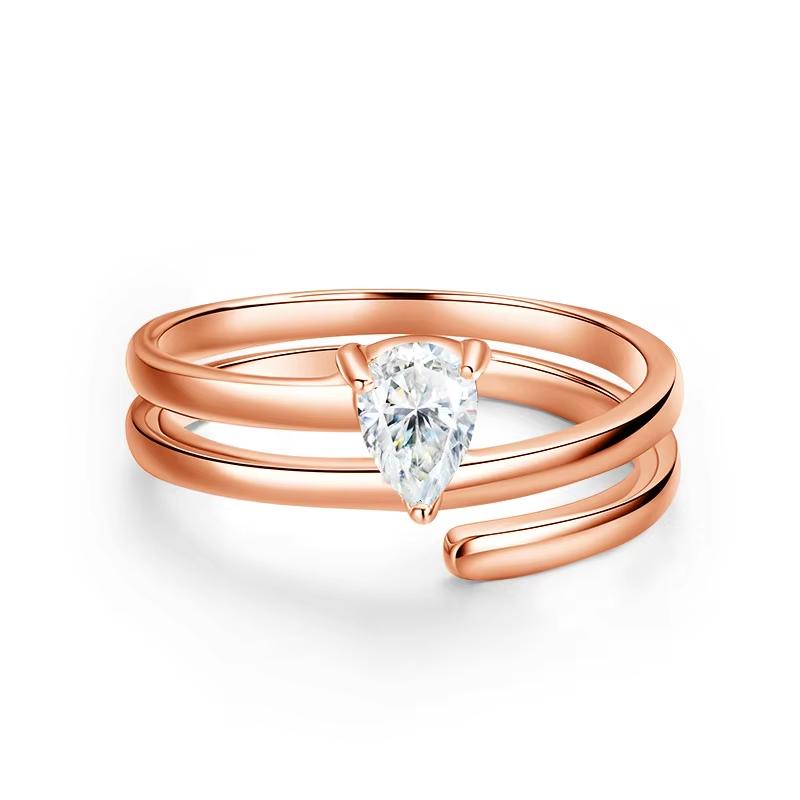 

Smyoue Certified 0.5CT Real Moissanite Solitaire Rings for Women Silver 925 Plated 18K Lab Daimond Female Tail Ring 4