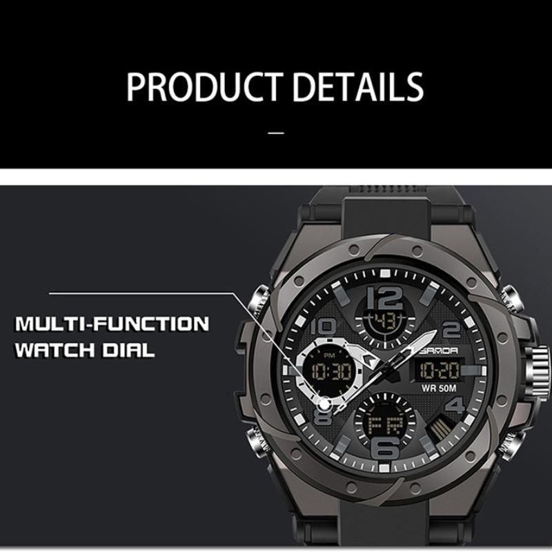 SANDA Electronic Watch Fashion Trend Electronic Watch Luminous Multifunction Watch