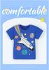 Boys' Luminous Airplane Print Short Sleeve T-shirt – European & American Style Round Neck 