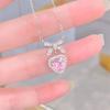 Girl Heart Bowknot Love Zircon Necklace Elegant Women Clavicle Chain Light Luxury Niche Necklace High-End Jewelry Accessory Gift