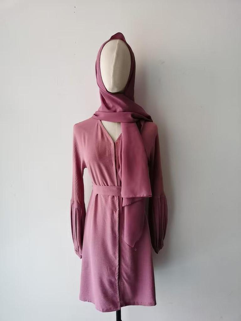 Yiduo Duo Girls' Wavy Lantern Sleeve Pleated Cardigan Dress - YT1023