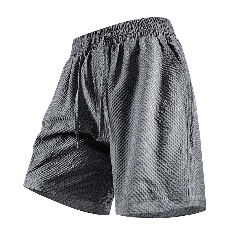 

Men s Waffle Knit Quick Dry Shorts, Drawstring Waist Casual Athletic Shorts with Pockets, Lightweight Summer Streetwear Bottoms L серый