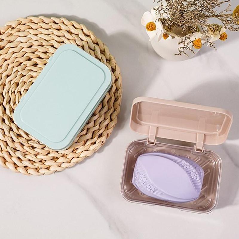 Portasapone da bagno con coperchio, contenitore per sapone in plastica per la casa, mantiene il sapone asciutto, portasapone da viaggio portatile, contenitore per sapone.
