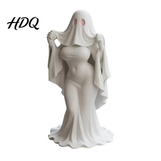 Halloween Decor Figurine Ghost Lady Ornament Durable PLA 3D Printing Figure Smooth Surface Collectible Full of Mystery Collectible for Desktop