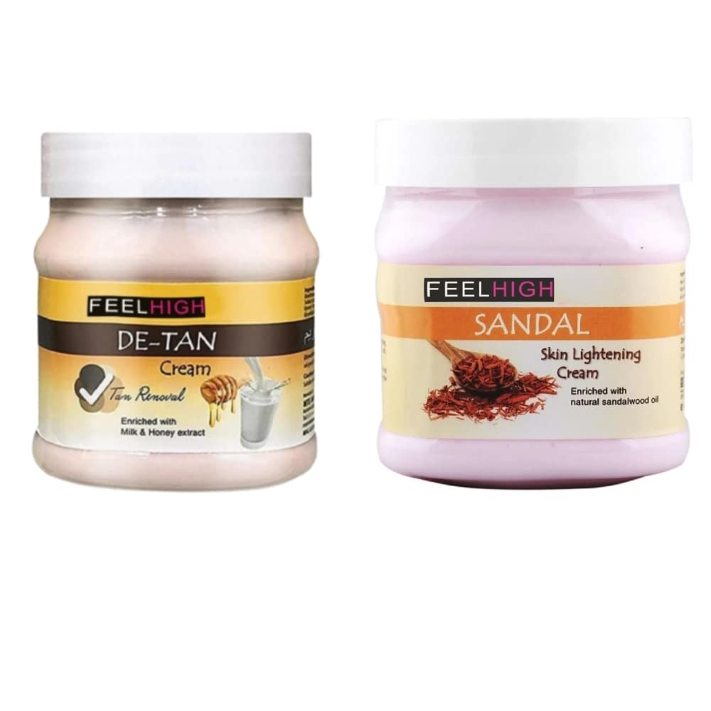 Feelhigh De-tan tan removal Cream & Sandal Skin lightning Cream- Skin Care & Facial Products