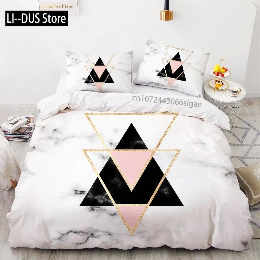 Wit Goud Marmer Patroon Beddengoed Modern 3d Dekbedovertrek Sets Twin Queen King Eenpersoons Maat Mode Luxe Kamerdecoratie Vrouwencadeaus