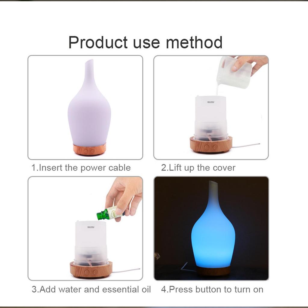 100ml Ultrasonic Aroma Diffuser & Seven-Color Humidifier Lamp