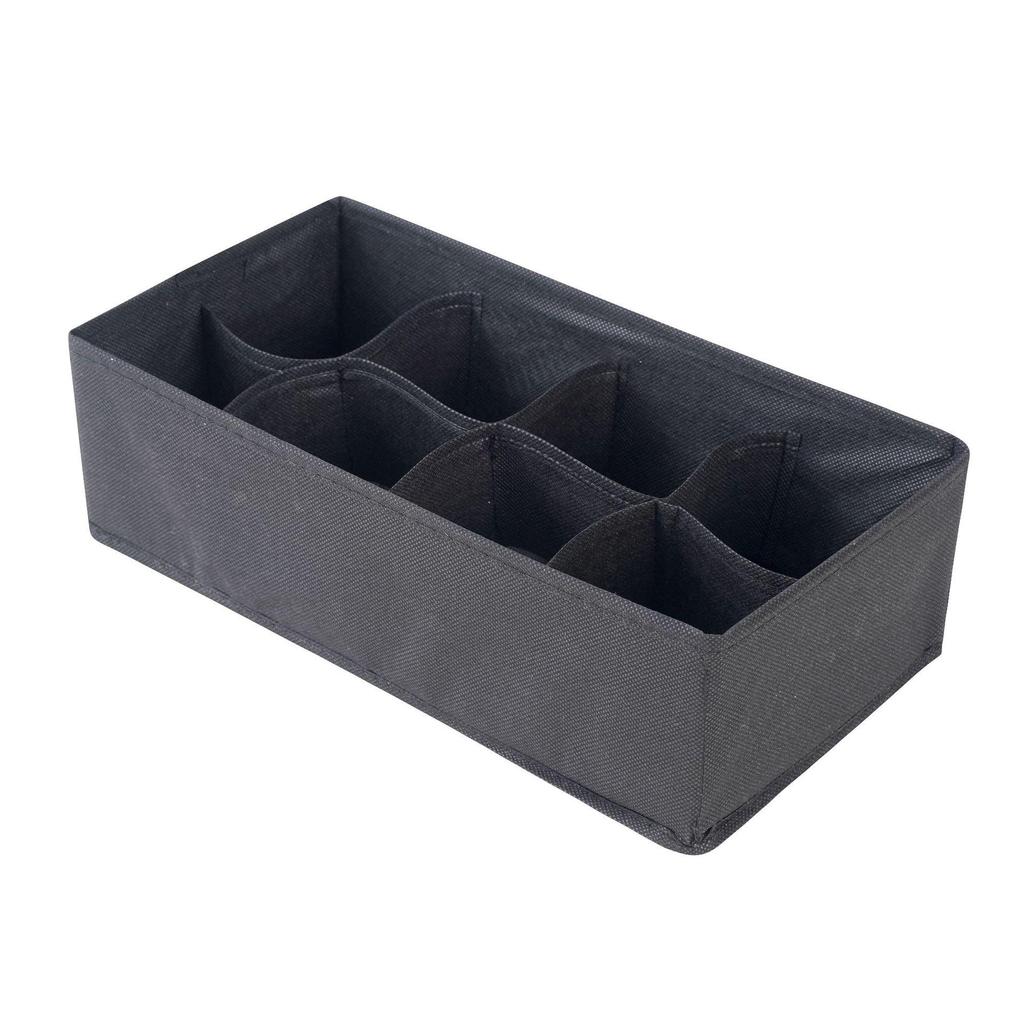 Beige & Rose Red 4-Piece Underwear Storage Set: Fabric Box for Socks & Bras with 6, 7, or 8 Grids.