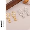 Fashion Semi-round Ball Ring, Ear Buckle, High-end Temperament Atmospheric Design Earrings, European and American Light Luxury Summer Trend Earrings