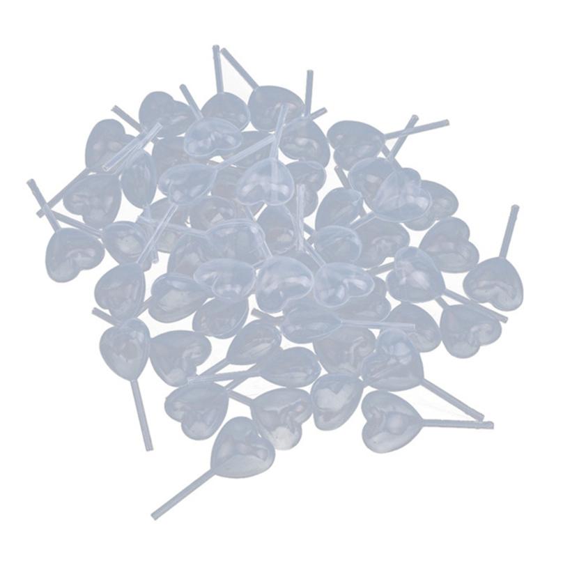 50 Pcs Heart Shaped Creative Plastic Dropper Cream Transfer Straws