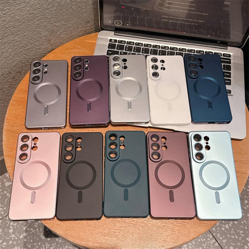 Soft Matte For Magsafe Phone Case For Samsung Galaxy S26 S25 S24 S23 S22 S21 Ultra Plus FE Edge Luxury Magnetic Shockproof Cover