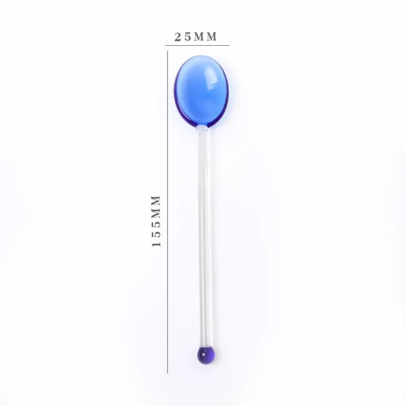 

1 шт. Стеклянная столовая ложка для ужина, чая, десерта, кофе, мороженого, аксессуары, барные инструменты, новая с длинной ручкой, кухонные аксессуары