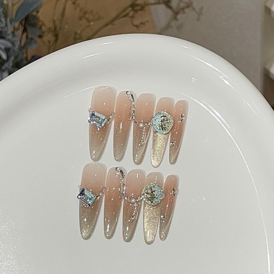 Glitter Blush Champagne Gold Side Wide Light Cat Eyes Fresh Blue and Green Boutique K9