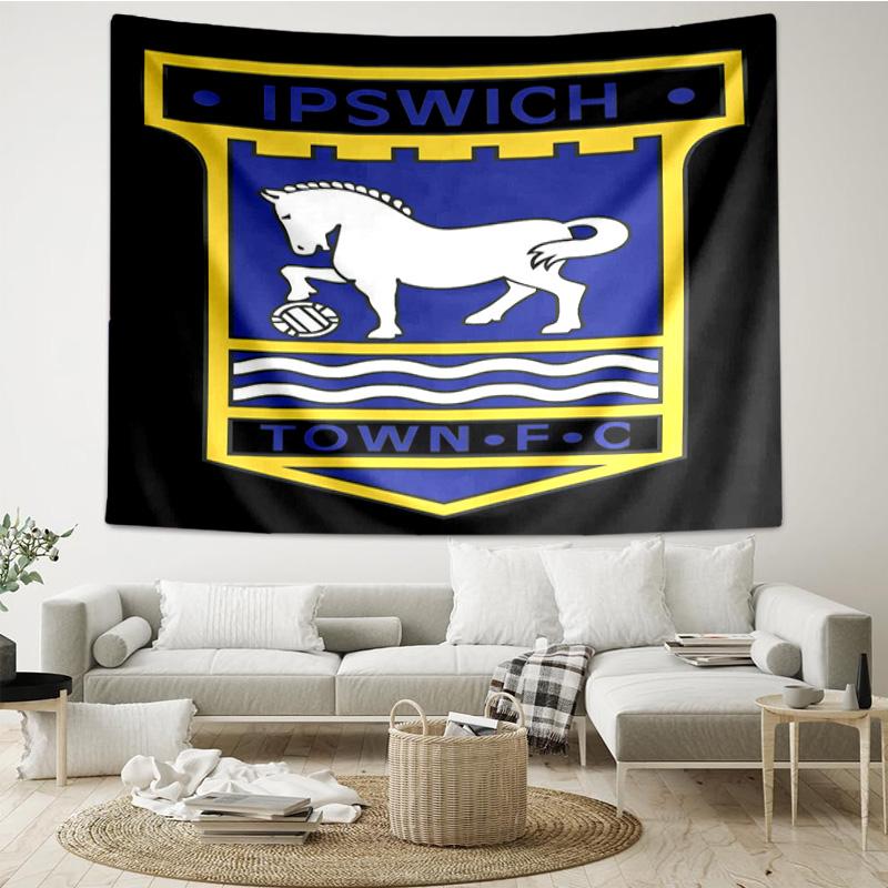 1PC Town Football Club Crest Printed Tapestry Room Decoration Wall Hanging for Living Room Bedroom, dormitory, Birthday and Christmas gifts