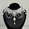 Tendance Mode Niche Dentelle Pierres Précieuses Pendentif Chaîne Clavicule Collier Tempérament