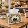 1pc Romantic Floral Elegance Tissue Holder - A Versatile Napkin Dispenser Available In Two Sizes, Crafted from Sturdy Polyester And Adorned with a Bla