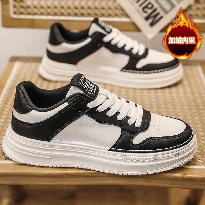 Autumn Feeling White Board Shoes Casual Leather Shoes Sports Heightening Tide Shoes