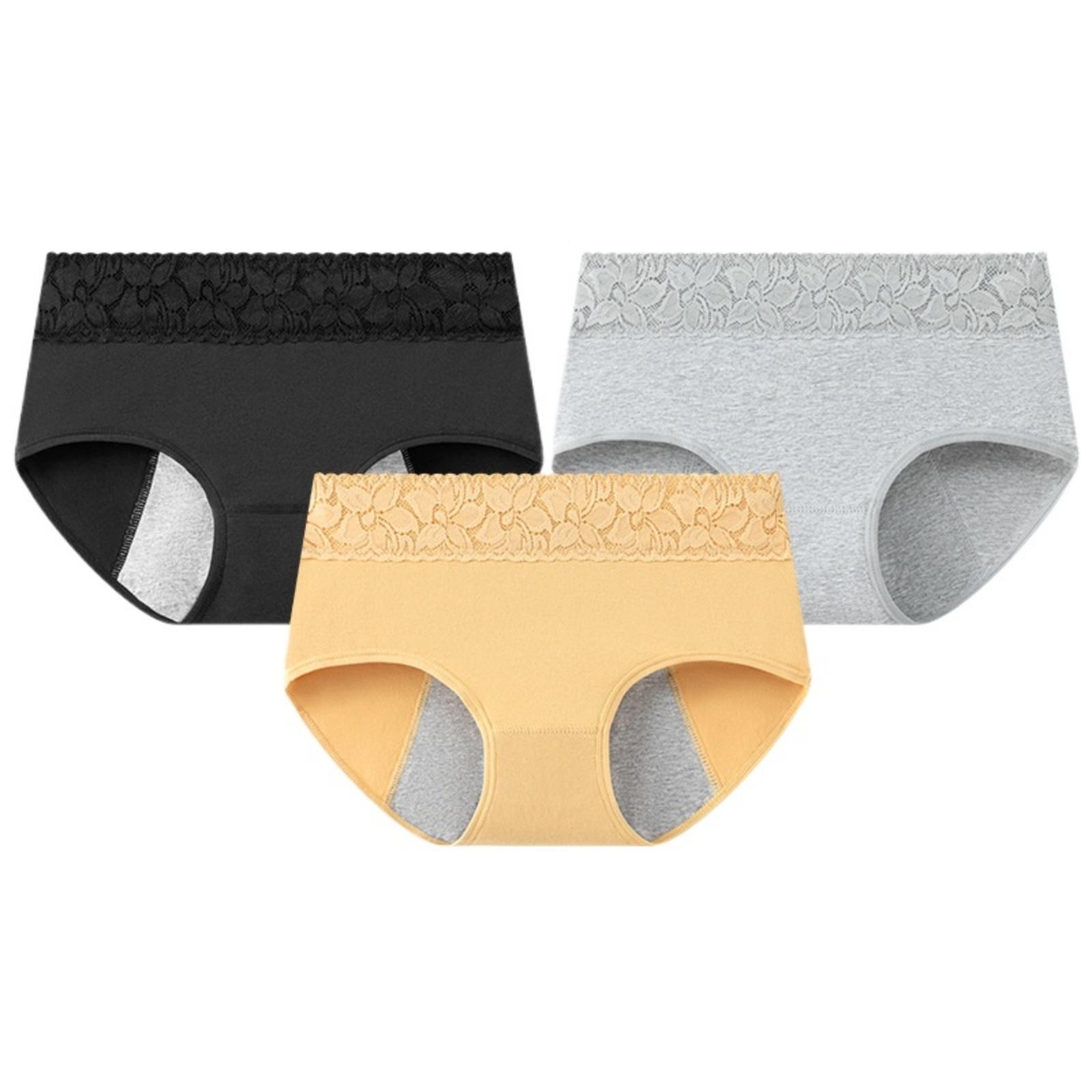 3 Pack Women Lace Cotton Panties Soft Breathable Comfortable Underwear Daily Briefs S разноцветный