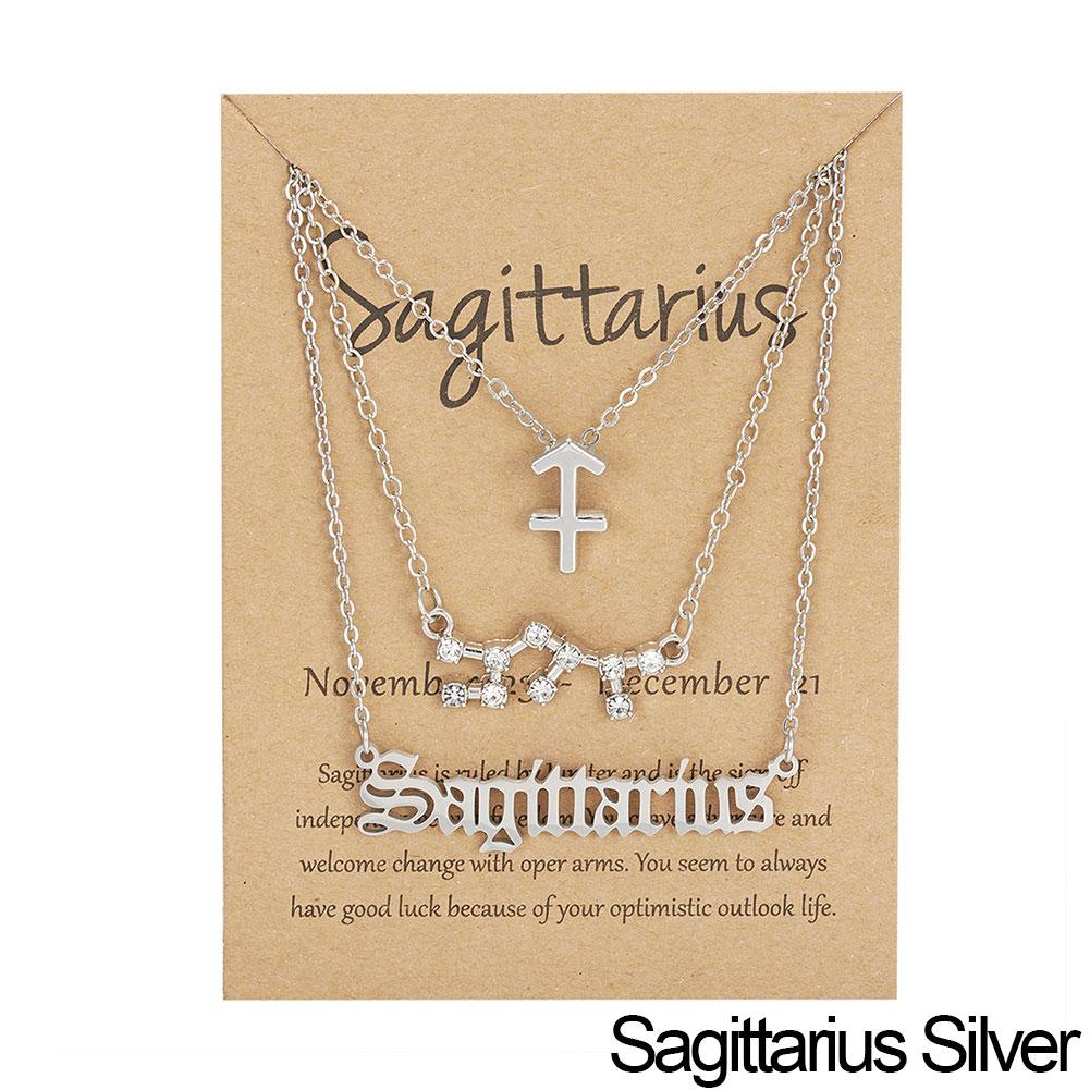 Fashion 12 Constellation Zodiac Star Sign Pendant Clear Zircon Women Necklaces Pisces Aries Taurus Horoscope Amulet Jewelry
