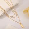 Simple Personality Multiple Layers Fold Wear Geometric Small Vertical Bar Pendant Necklace for Women Jewelry Accessories Gifts
