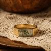Moss Agate Ring, Men's Ring, Gold Plated Ring, 925 Sterling Silver Ring, Handmade Ring, Engagement Ring, Wedding Ring, Promise Gift For Him