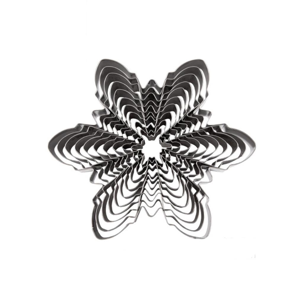 10Pcs/set Multiple Sizes Christmas Snowflake Cookie Cutter Stainless Steel Sandwich Mould  Chocolate