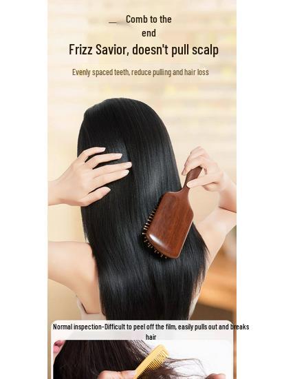 Golden Thread Sandalwood Anti-Static Scalp Massage Comb for Men and Women
