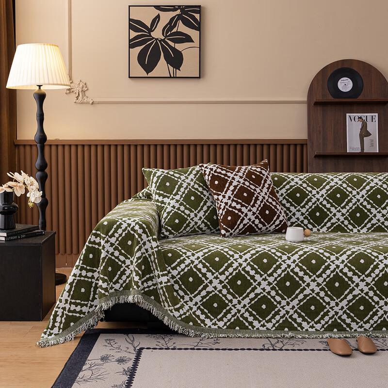 Changbaosen Light Luxury Plaid Chenille Sofa Cover