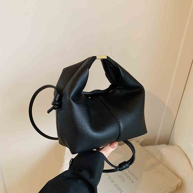 2024 New Vintage Crossbody Bags For Women Trendy Soft Leather Small Handbags Lady Daily Commuter Bucket Bag