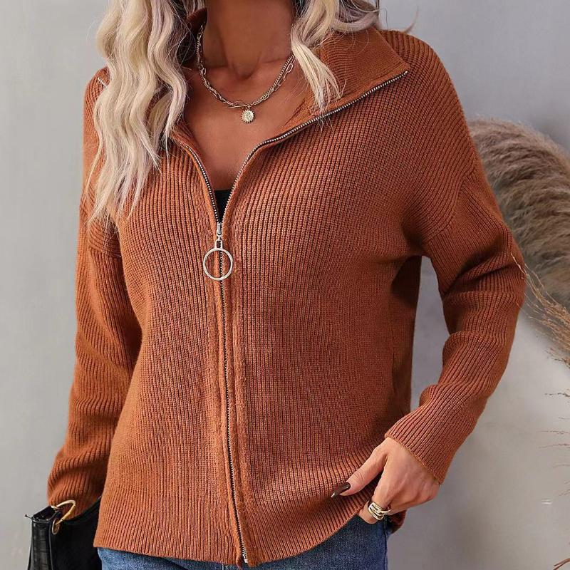 

IHUASU женский осенне-зимний вязаный свитер с высоким воротом, однотонный вязаный свитер Oura Chain для женщин XL виндзор загар