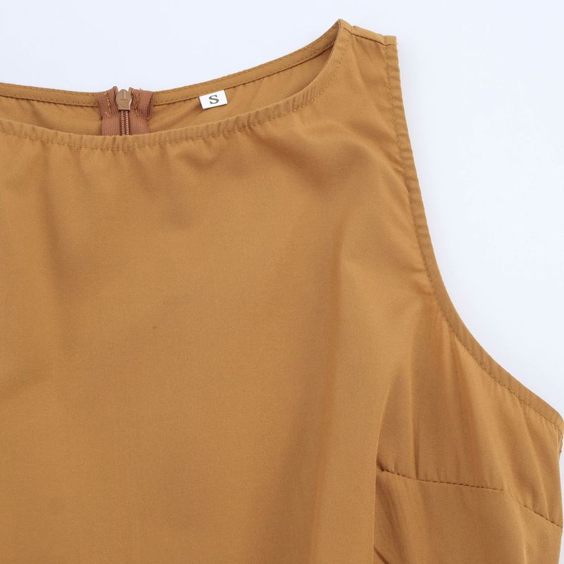 Araltay New Arrival Fashion Style Women's Clothing Fashion All-Match Minimalist Coconut Tree Embroider Sleeveless Commute Style Dress