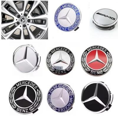 For Mercedes Benz 4PCS 75mm for Mercedes Benz AMG C E S GLE CLC Class W204 W203 W205 W124 W221 Car Wheel Center Cap Hub Covers B