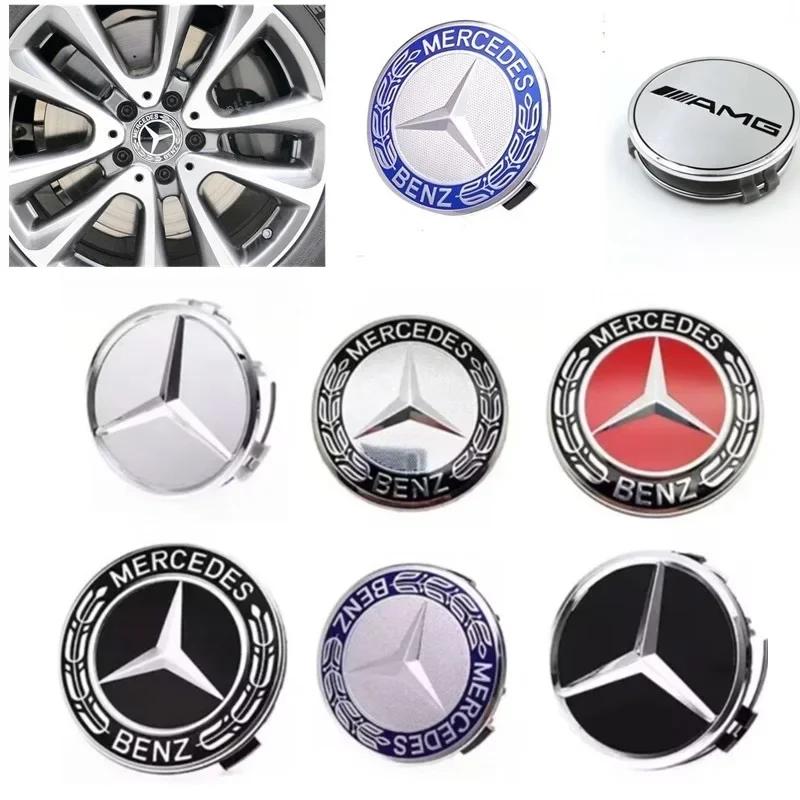 Pro Mercedes Benz 4ks 75mm pro Mercedes benz AMG třídy C E S GLE CLC W204 W203 W205 W124 W221 Pokličky středů kol automobilu B