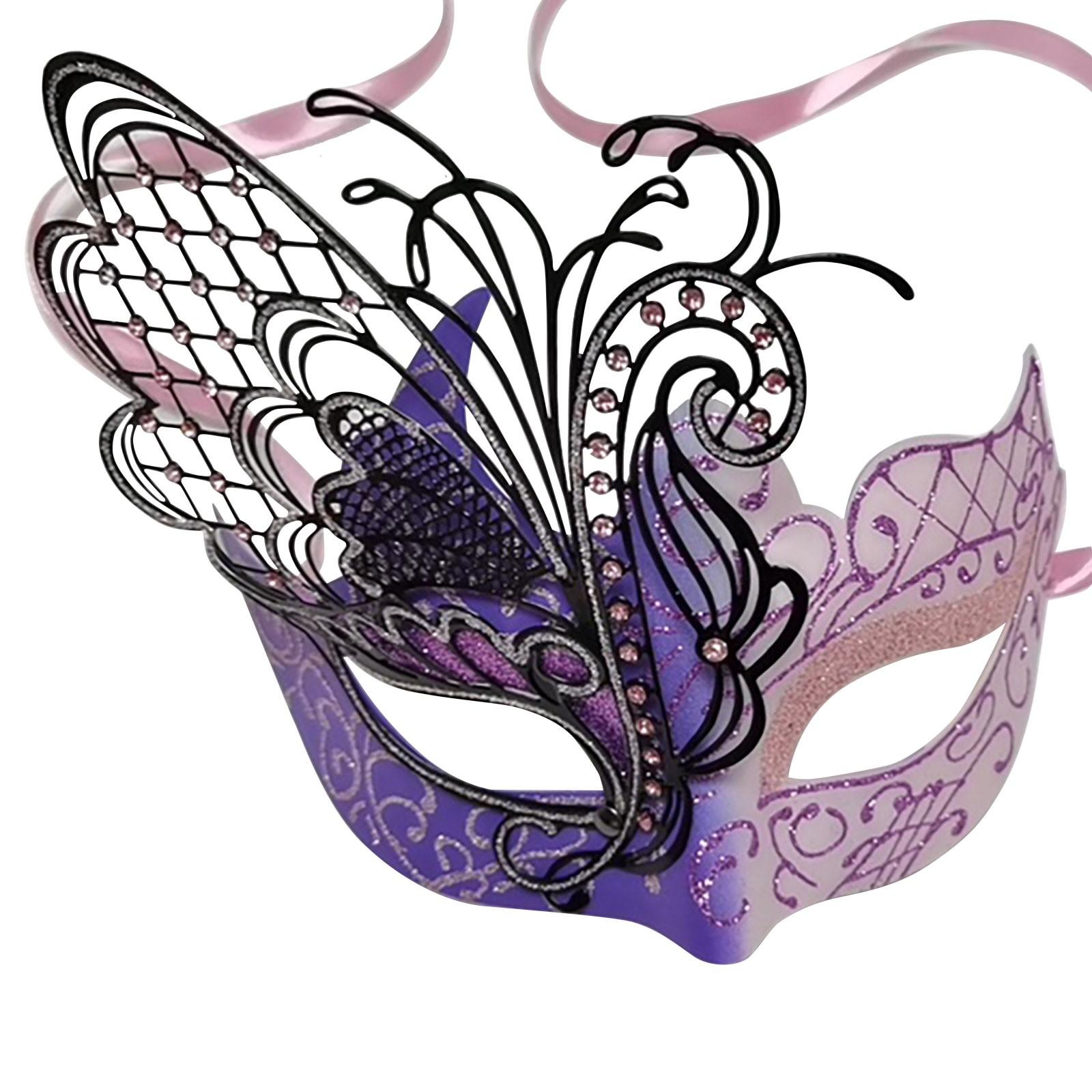 

Карнавальные маски для вечеринок Карнавальные металлические маски Инкрустированные бриллиантами железные маски-бабочки для мужчин и женщин One Size