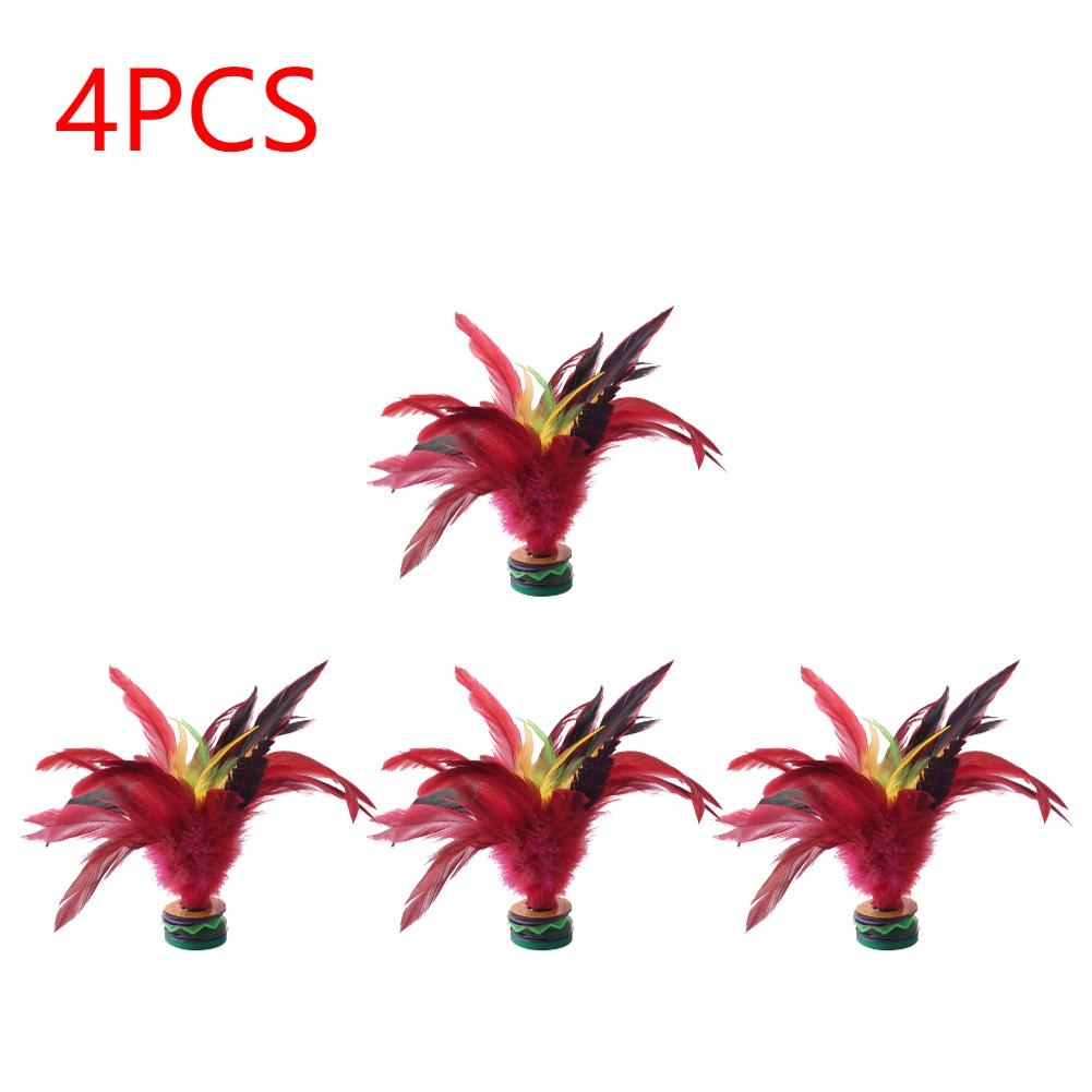 1-20Pcs 20cm Feather Jianzi Wear Resistant Chicken Feather Shuttlecock Portable Foot Kick Handwheel Feather Jianzi Outdoor Toy