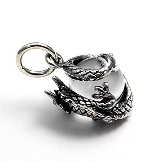 Dragon Crystal for Men and Women Pendant, Silver,