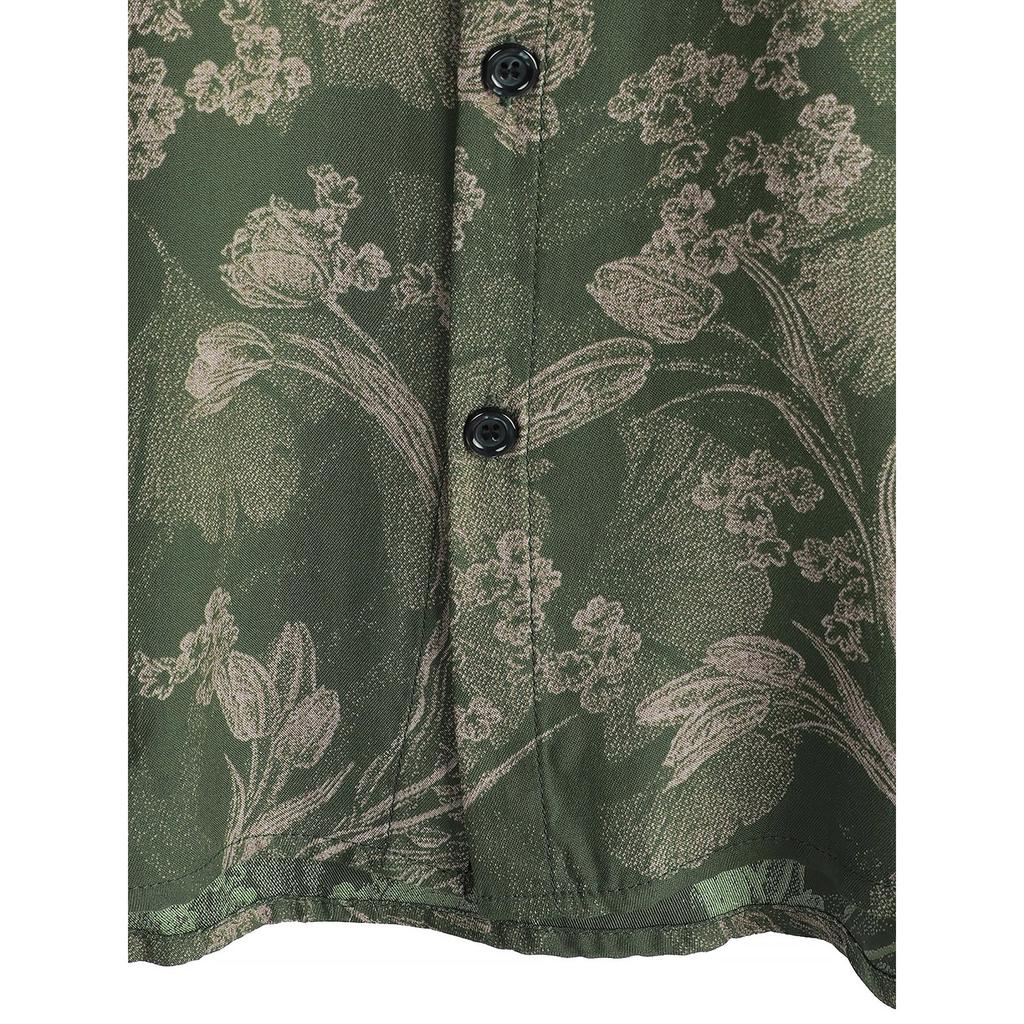 Men's Short Sleeved Shirt, Daily Fashion Printed Button Top, Chest Pocket Cardigan