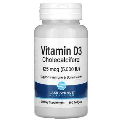 Vitamin D3, 125Mcg (5,000Iu), 360 Softgels