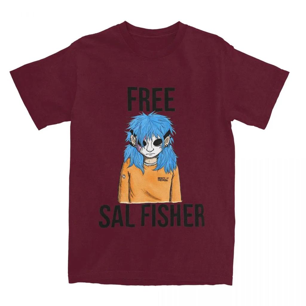 Nyhet Gratis Sal Fisher Sally Face T-skjorte Menn Kvinners Ren Bomull Sallyface T-skjorte Festklær