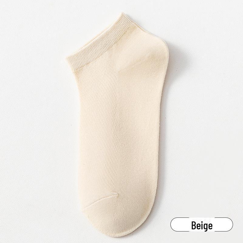

Женские дышащие летние сетчатые носки - тонкие, антипиллинговые, впитывающие пот, однотонные носки-лодочки бежевый
