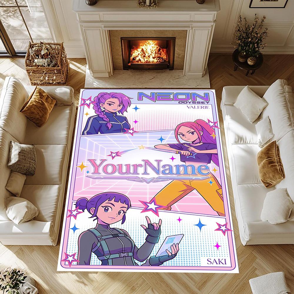 Meninas Caçadoras de Demônios (8) Personalize seu tapete com nome, almofada para cadeira de escritório, presente para quarto de casa, sala de estar.
