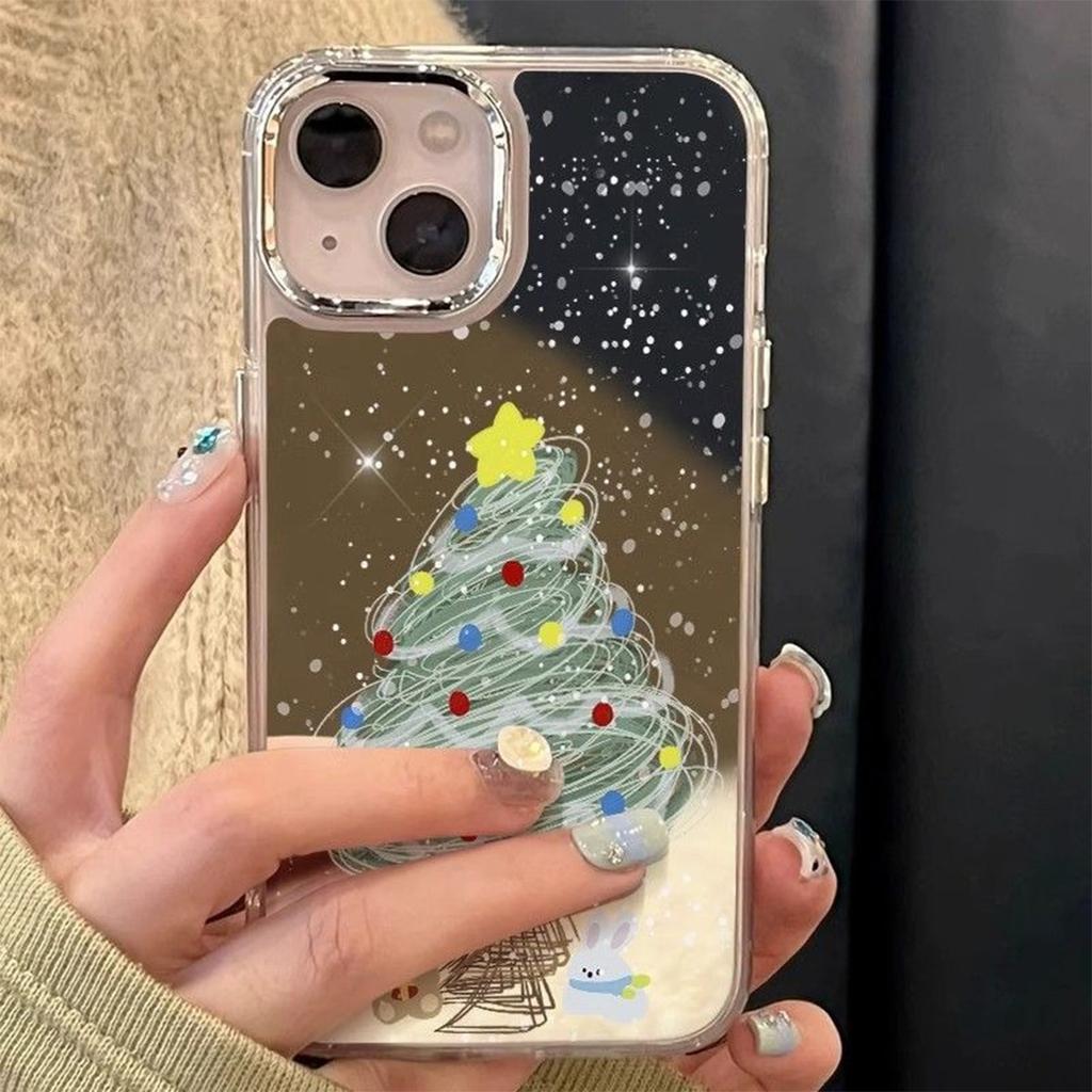 Cartoon New Style with Mirror, Cute and Anti-fall for Apple 15pro for Apple Shell Mirror Phone Case Electroplating High-end