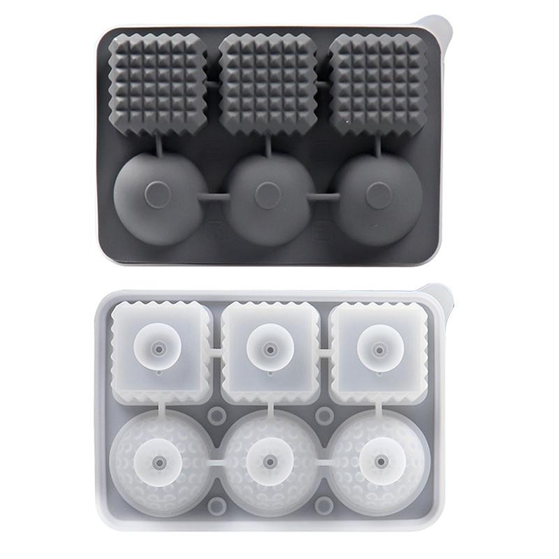 6 Lattices Silicone Ice Cube Tray With Lid Large Capacity Ice Ball Maker for Whiskey/ Cocktails/Bourbon Ice Cube Mold