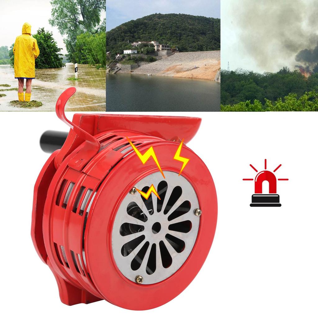 120DB Manual Metal Alarm Hand Crank Siren Horn Air Raid Emergency Safety Warning Siren For Fire Flood Prevention Disaster